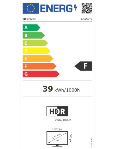 Hisense 40" A5KQ, Full HD 1920x1080, QLED, Quantum Dot , HDR, HLG, DTS HD, DTS Virtual X, Dolby Audio, Smart TV, WiFi, WiFi D