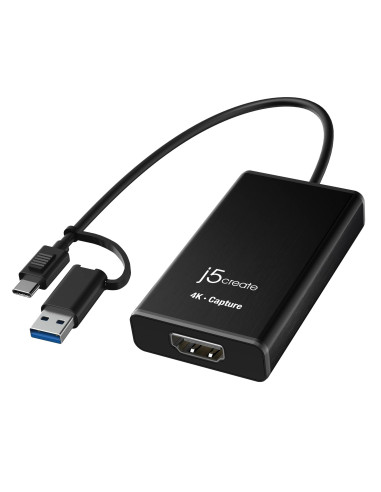 Кепчер адаптер j5create JVA11, HDMI - USB-C, 4K, Черен