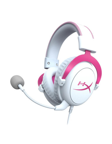 Геймърски слушалки HyperX Cloud II Pink, Микрофон, Розово/Бяло