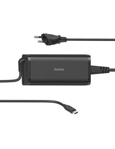 Захранване за лаптоп HAMA универсално, 220V, 5-20V, 92W, USB-C, Power Delivery, Черен