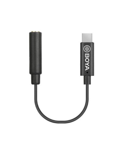 Адаптер BOYA 3.5mm TRS женски към USB-C мъжки, 6cm, BY-K4