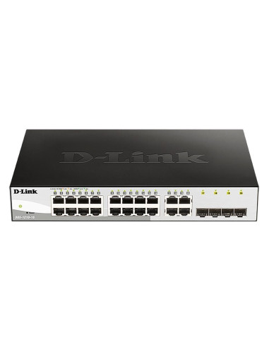 Суич D-Link DGS-1210-16/E, 16-портов 10/100/1000 Gigabit Smart Switch including 4 Combo 1000BaseT/SFP, управляем, за монтаж в