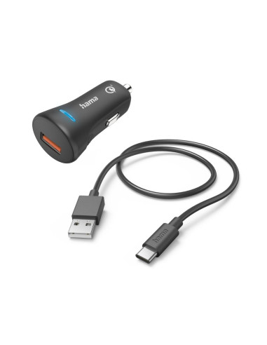 Зарядно за кола HAMA 12-24 V /USB-C 3A, 19.5W + кабел, 201615