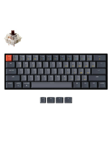 Геймърска Механична клавиатура Keychron K12 Hot-Swappable 60- Gateron Brown Switch White LED ABS