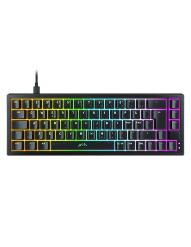 Геймърскa механична клавиатура XTRFY K5, 65- Hotswap, RGB подсветка, UK Layout Kailh Red, Черен