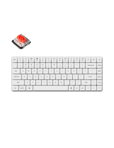 Геймърска механична клавиатура Keychron K3 Pro White QMK/VIA - Red Switch