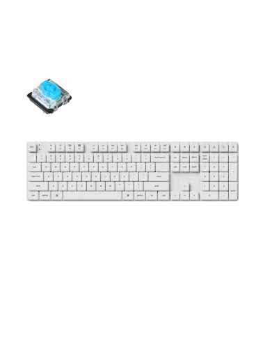 Геймърска механична клавиатура Keychron K5 Pro White QMK/VIA Full-Size Low-Profile Gateron Blue Switches RGB Backlight