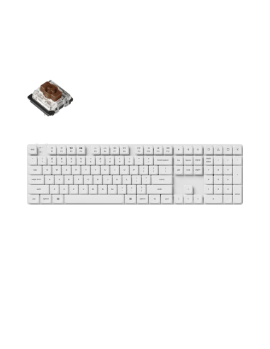 Геймърска механична клавиатура Keychron K5 Pro White QMK/VIA Full-Size Low-Profile Gateron Brown Switches RGB Backlight