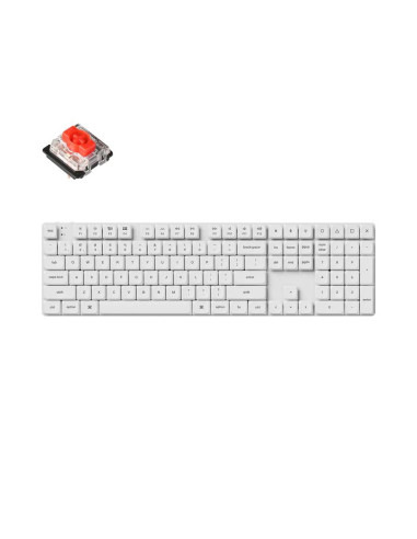 Геймърска механична клавиатура Keychron K5 Pro White QMK/VIA Full-Size Hot-Swappable Low-Profile Gateron Red Switches RGB Bac