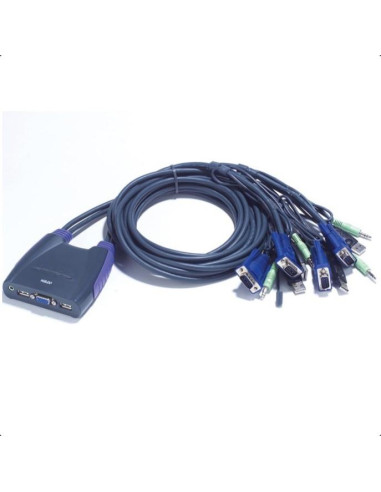 KVM суич ATEN CS64US, от 2x USB A, 1x VGA, 1x 3.5mm jack към 4x USB A, 4x VGA), 4x 3.5mm jack