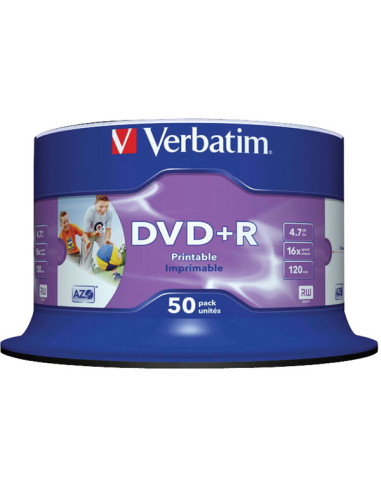 DVD+R 4.7GB, 16X, wide print, 50бр.