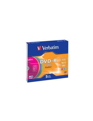 DVD-R 4.7GB, 16X, цветни 5бр.