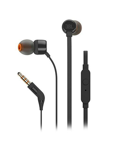 Слушалки JBL T110, In Ear, Черен