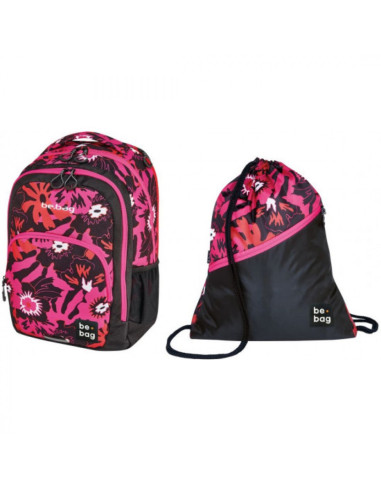 РАНИЦА be.bag be.ready - pink summer, (30 l , 33 x 23 x 46 cm) комплект със спортна торба - herlitz