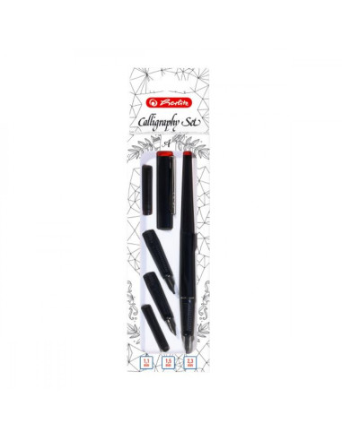 Писалка калиграфска, 5 части, ЧЕРНА ( black ) - herlitz