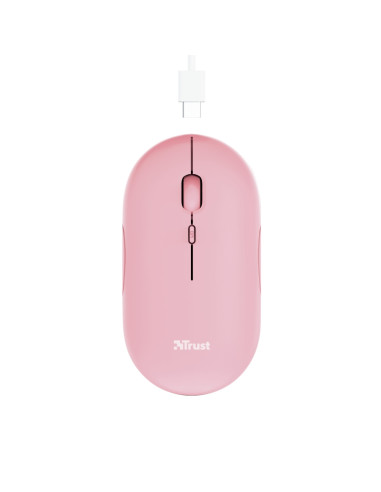 TRUST Puck Wireless - BT Rechargeable Mouse Pink