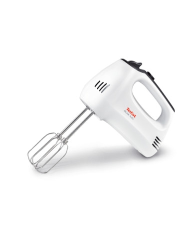 Tefal HT310138, Hand Mixer, 300W, 5 Speeds + turbo,  2 Beaters, 2 Dough hooks, white/dark grey