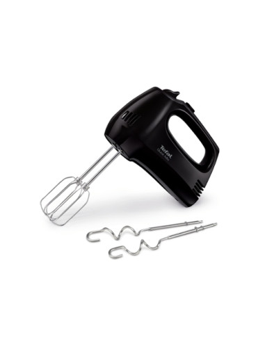 Tefal HT310838, Hand Mixer, 300W, 5 Speeds + turbo,  2 Beaters, 2 Dough hooks, black