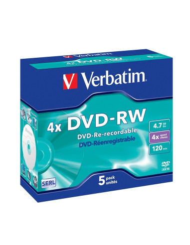 DVD-RW 4.7GB, 4X, мат сребро, 5бр.