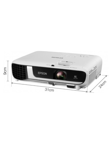 Epson EB-W51, WXGA (1280 x 800, 16:10), 4000 ANSI lumens, 16000:1, WLAN (optional), HDMI, USB 3:1 function, VGA, Speakers, La