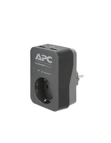 APC Essential SurgeArrest 1 Outlet 2 USB Ports Black 230V Germany