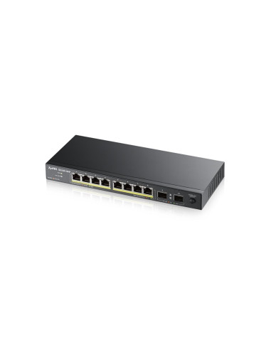 Суич ZYXEL GS1100-10HP, 8-портов, Gigabit, PoE, 2xSFP