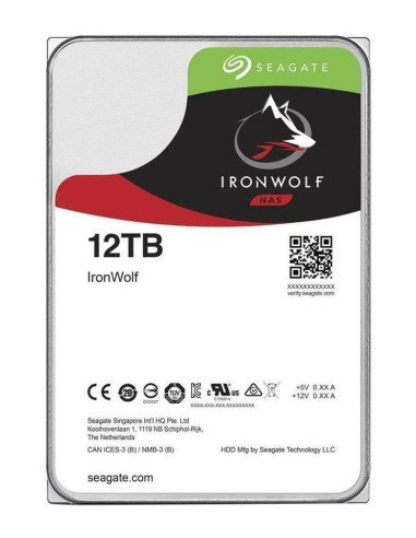 SEAGATE NAS HDD 12TB IronWolf 7200rpm 6Gb/s SATA 256MB cache 3.5inch 24x7 CMR for NAS and RAID Rackmount Systeme BLK