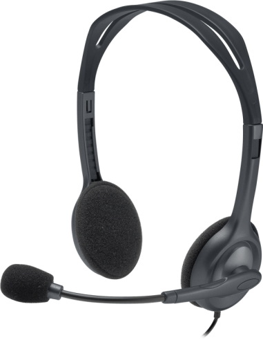 LOGITECH H111 Corded Stereo Headset - BLACK - 3.5 MM