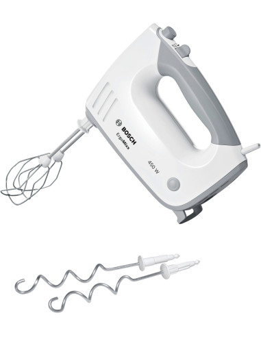 Bosch MFQ36400, Hand mixer, 450 W, 5 speed settings, additional pulse/turbo setting, white/grey