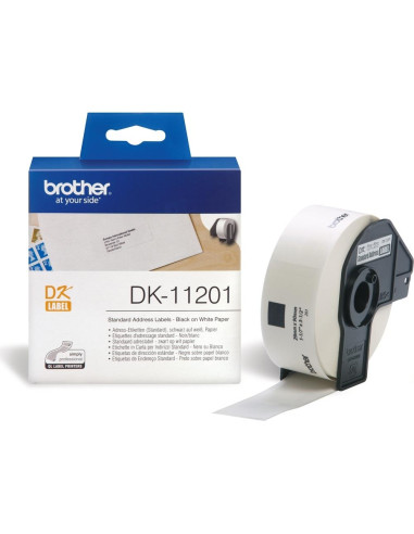 Brother DK-11201 Roll Standard Address Labels, 29mmx90mm, 400 labels per roll, Black on White