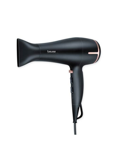 Beurer HC 25 Hair dryer, 1 600 W, ion function, folding handle, 2 heat settings, 2 blower settings, cold air, noozle, overhea