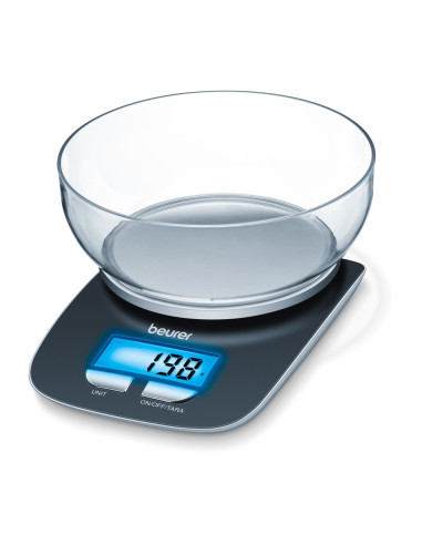 Beurer KS 25 kitchen scale, Bowl with 1.2 litre capacity,3 kg / 1 g