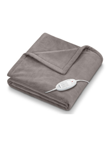 Beurer HD 75 Cosy Taupe Heated Overblanket, 6 temperature,auto switch-off 3 hours, removable switch, washable at 30, Oko-Tex 