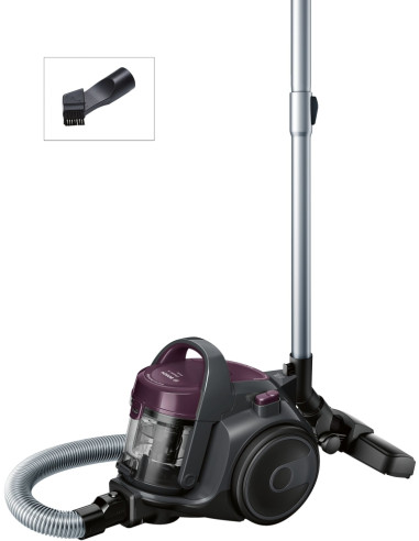 Bosch BGC05AAA1, Vacuum Cleaner, 700 W, Bagless type, 1.5 L, 78 dB(A), Energy efficiency class A, purple/stone gray