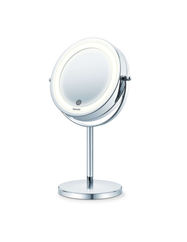 Beurer BS 55 Illuminated mirror, touch sensor, 18 LED light, 7 x zoom, 2 swivering mirrors, 13 cm