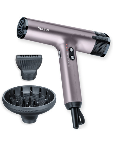 Beurer HC 100 Excellence Hair dryer, ECO technology, lightweight and ergonomic, Slim, magnetic nozzle and diffuser, Ion funct