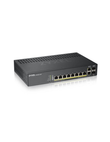 ZyXEL GS1920-8HPv2, 10 Port Smart Managed Switch 8x Gigabit Copper and 2x Gigabit dual pers., hybrid mode, standalone or Nebu