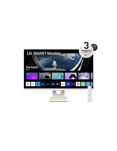 LG 27SR50F-W, 27" IPS Smart webOS23, Anti-Glare, 5ms, 1000:1, 250cd/m, FHD 1920x1080, HDR 10, HDMI, USB, Wi-Fi B/in, Reader M