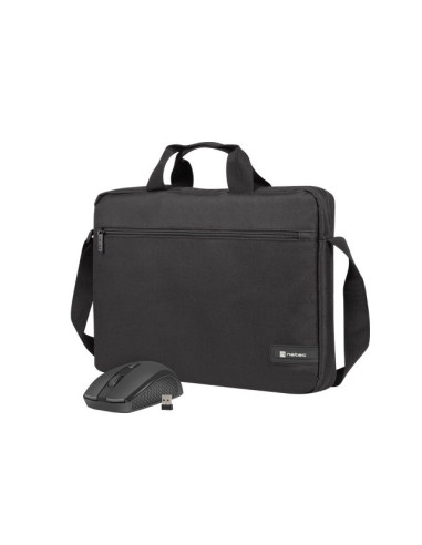 Natec laptop bag WALLROO 2 15.6" with wireless mouse Black