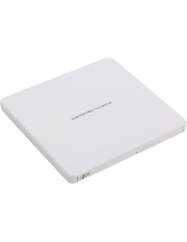 Hitachi-LG GP60NW60 Ultra Slim External DVD-RW, Super Multi, Silent Play, Win - MAC OS Compatible, M-DISC Support, White