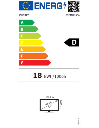 Philips 27E1N1100A, 27" IPS WLED, 1920x1080@100Hz, 4ms GtG, 1ms MPRT, 250cd m/2, 1300:1, Mega Infinity DCR, Adaptive Sync, Fl