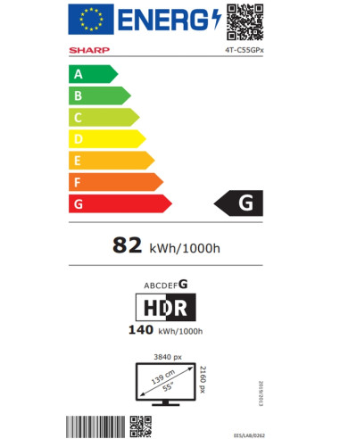 Sharp 55GP6260E, 55" QLED Google TV, 4K Ultra HD 3840x2160 Frameless, AQUOS, DVB-T/T2/C/S/S2, Active Motion 1000, HDR10, Dolb