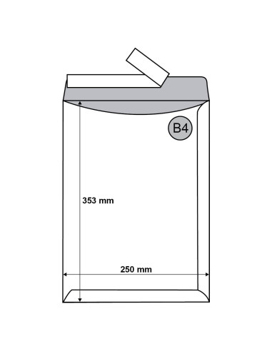 Пликове бели B4 самозалепващи – 250 x 353 mm – 100 бр.