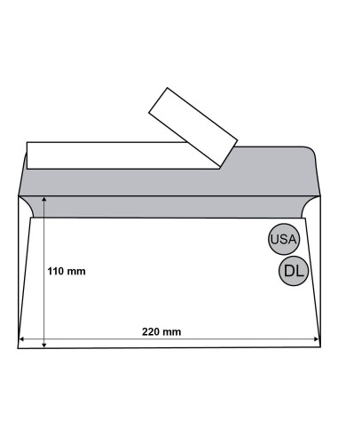 Пликове бели USA /DL/ самозалепващи – 110 x 220 mm – 100 бр.