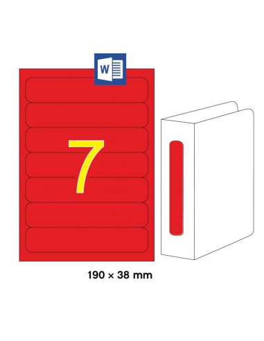 APLI 01372 Червени принтерни етикети за папки и класьори 190х38мм