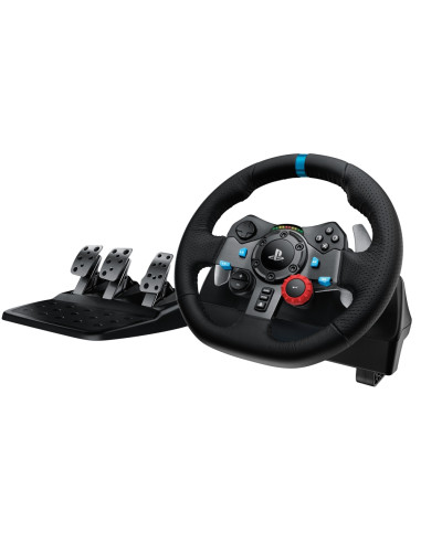 Logitech G29 Driving Force Racing Wheel, PlayStation 4, PlayStation 3, PC, 900 Rotation, Dual Motor Force Feedback, Adjustabl