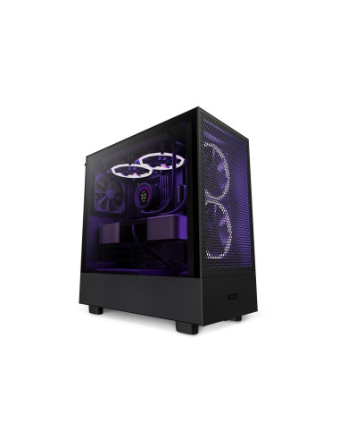 Кутия NZXT H5 Flow Matte Black, Mid-Tower