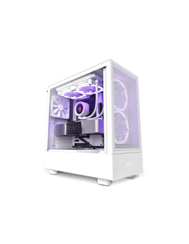 Кутия NZXT H5 Flow Matte White, Mid-Tower