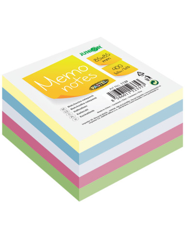 Цветно хартиено кубче Junior Pastel залепено 85х85х45 mm 500 л