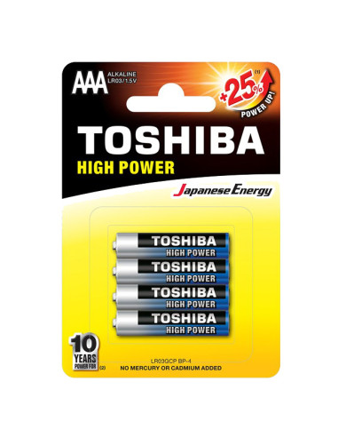 Батерия Toshiba High Power алкална 1.5V LR03/AAA 4 бр.